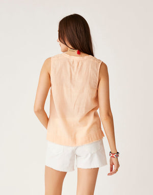 CARVE Dylan Textured tank top-Peach