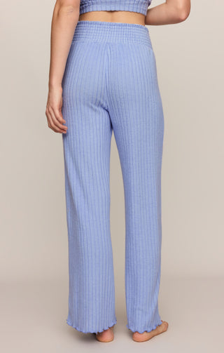 ZSUPPLY Dawn Smocked Rib Pant in Crystal Blue 