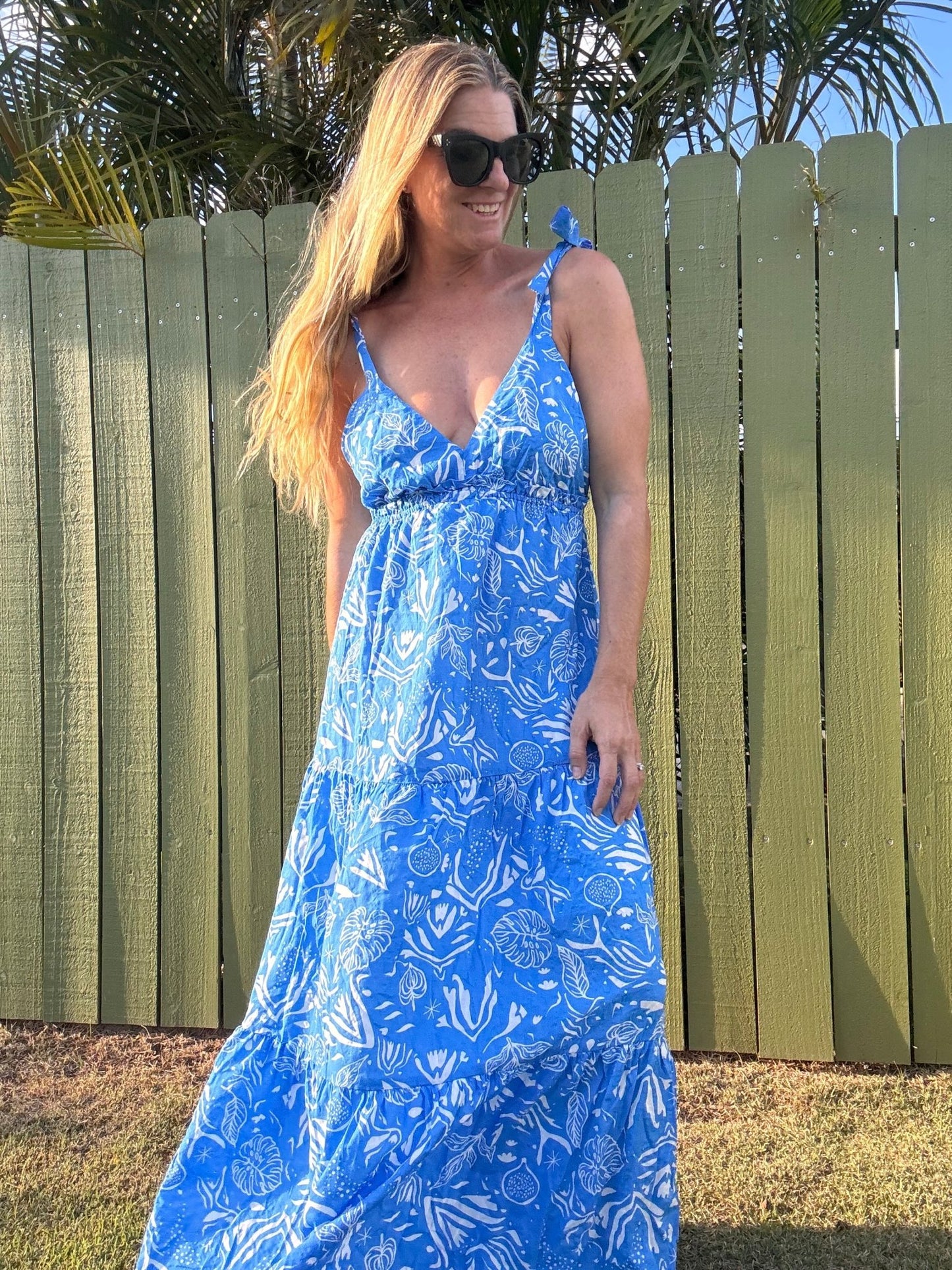 Ocean Blues Tie - Shoulder Maxi Dress - The Salty BabeDresses