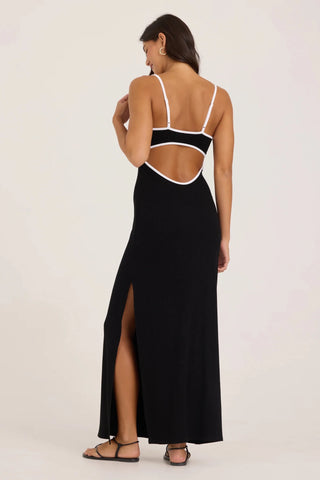 OD Heavy Rib Knit Maxi Dress - Black/White - The Salty BabeDresses