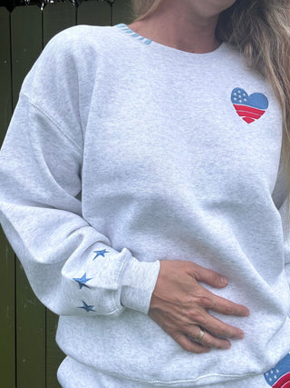 OD USA Embroidered Crew Sweatshirt - Ash Grey - The Salty BabeSweatshirt