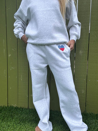 OD USA Embroidered Sweatpant - Ash Grey - The Salty BabeFleece Pants