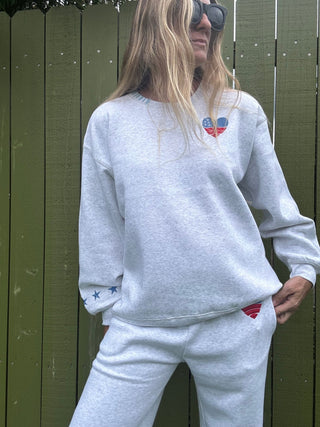 OD USA Embroidered Sweatpant - Ash Grey - The Salty BabeFleece Pants