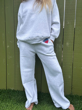 OD USA Embroidered Sweatpant - Ash Grey - The Salty BabeFleece Pants