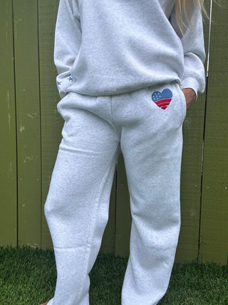 OD USA Embroidered Sweatpant - Ash Grey - The Salty BabeFleece Pants