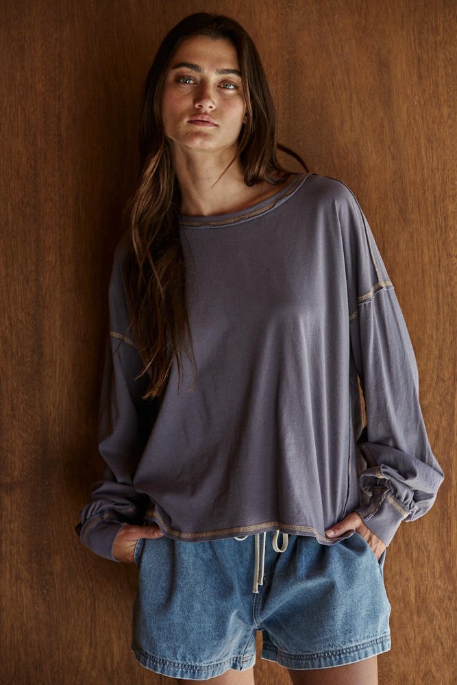 Owen Oversized Top - The Salty BabeLong Sleeve Tops
