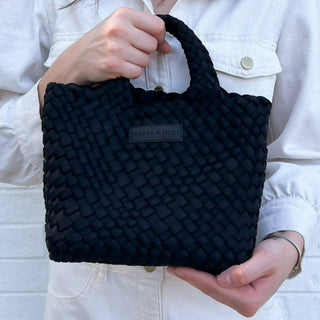 PARKER & HYDE Mini Woven tote bag - Black - The Salty BabeBags
