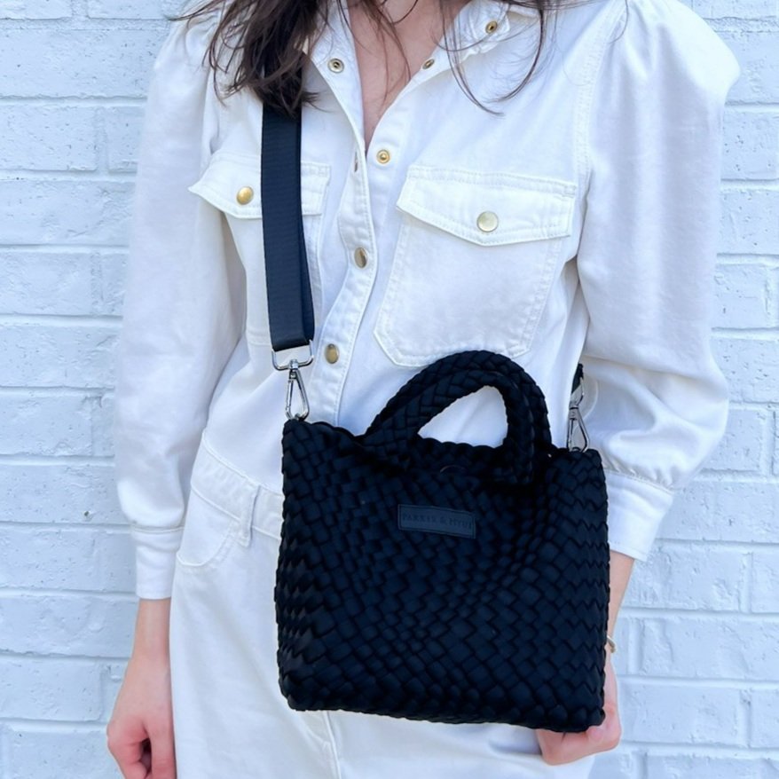 PARKER & HYDE Mini Woven tote bag - Black - The Salty BabeBags