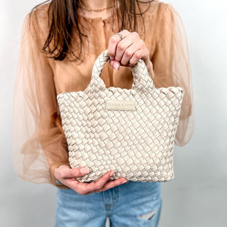 PARKER & HYDE Mini Woven Tote Bag - Bone - The Salty BabeBags