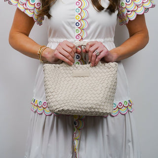 PARKER & HYDE Mini Woven Tote Bag - Bone - The Salty BabeBags