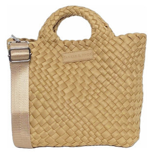PARKER & HYDE Mini Woven Tote Bag - Camel - The Salty BabeBags