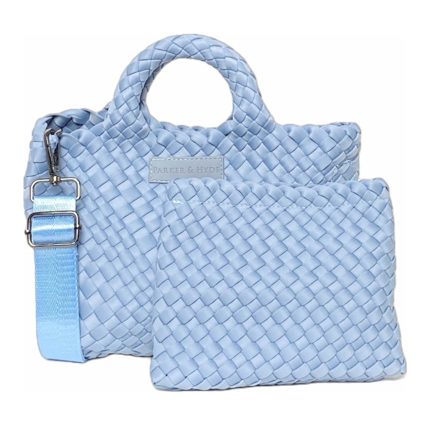PARKER & HYDE Mini Woven tote bag - Denim - The Salty BabeBags