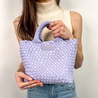PARKER & HYDE Mini Woven Tote Bag - Lilac - The Salty BabeBags
