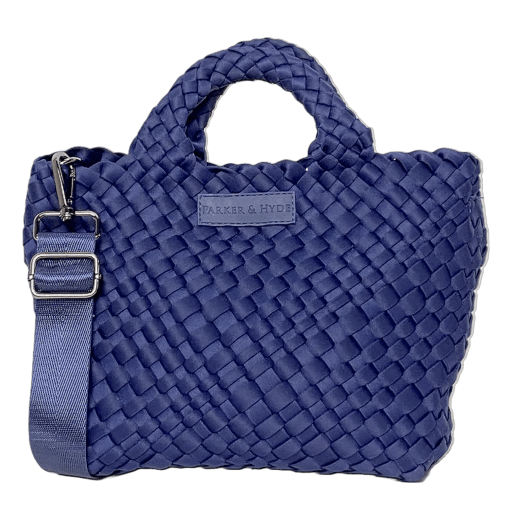 PARKER & HYDE Mini Woven tote bag - Navy - The Salty BabeBags