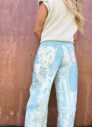 Pastel Patch Barrel Jeans - The Salty BabePants