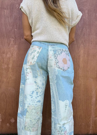 Pastel Patch Barrel Jeans - The Salty BabePants