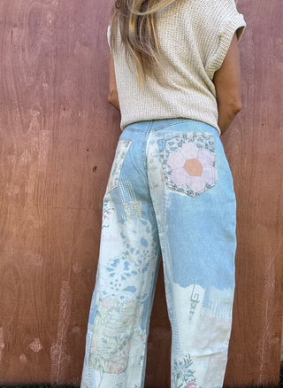 Pastel Patch Barrel Jeans - The Salty BabePants