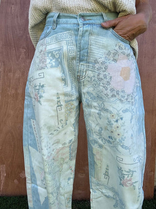 Pastel Patch Barrel Jeans - The Salty BabePants