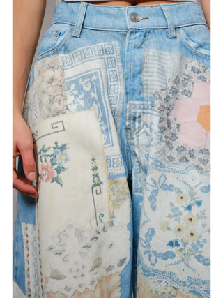 Pastel Patch Barrel Jeans - The Salty BabePants