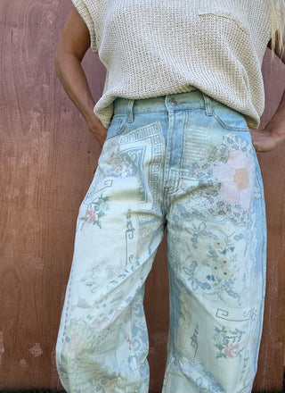 Pastel Patch Barrel Jeans - The Salty BabePants