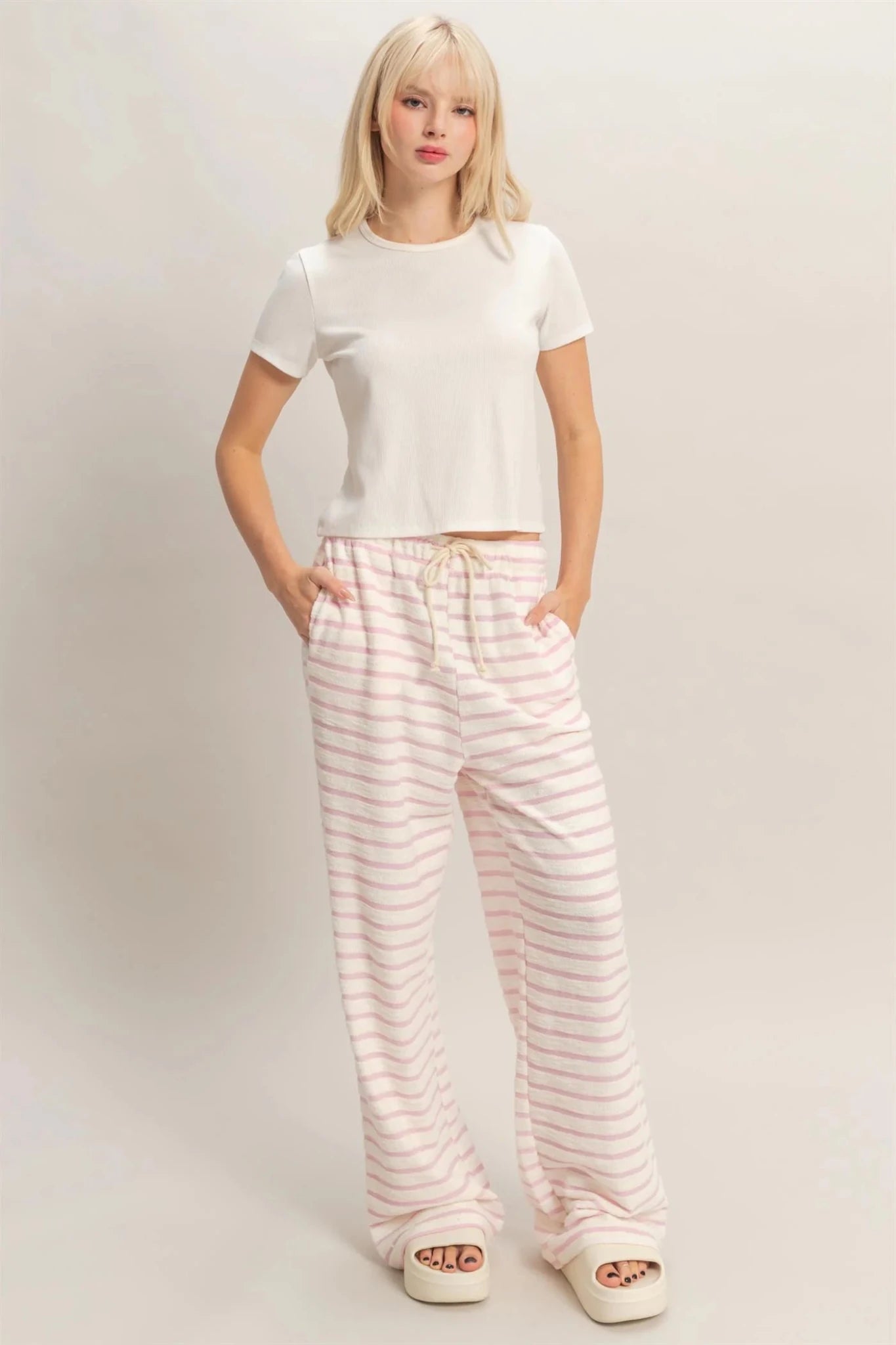 Pastel Stripe Wide - Leg Pants - The Salty BabePants