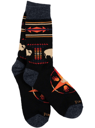 PENDLETON Big Medicine Merino Wool Crew Sock - Black - The Salty Babesocks