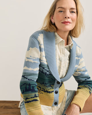 PENDLETON Big Sky Cotton Cardigan - Blue/Yellow Multi - The Salty BabeCardigan