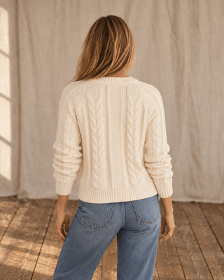 Pendleton Woolen Mills PENDLETON Cotton Cable Cardigan - Ecru (view 6) | Après Sea Ranch
