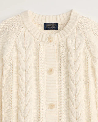 PENDLETON Cotton Cable Cardigan - Ecru - The Salty BabeCardigan