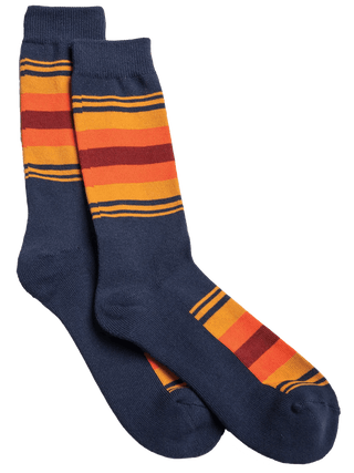 PENDLETON Grand Canyon Stripe Cotton Crew Sock - Navy - The Salty Babesocks