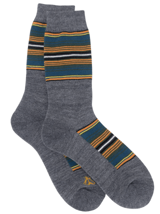 PENDLETON Olympic Stripe Cotton Crew Sock - Charcoal - The Salty Babesocks