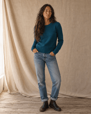 PENDLETON Relaxed Shetland Collection Crew Sweater - Deep Teal Heather - The Salty BabeSweaters