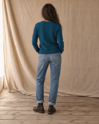 PENDLETON Relaxed Shetland Collection Crew Sweater - Deep Teal Heather - The Salty BabeSweaters