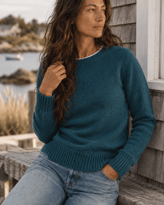 PENDLETON Relaxed Shetland Collection Crew Sweater - Deep Teal Heather - The Salty BabeSweaters