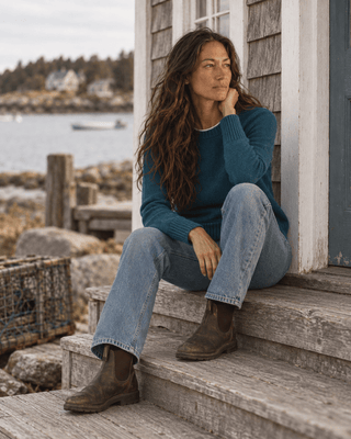 PENDLETON Relaxed Shetland Collection Crew Sweater - Deep Teal Heather - The Salty BabeSweaters