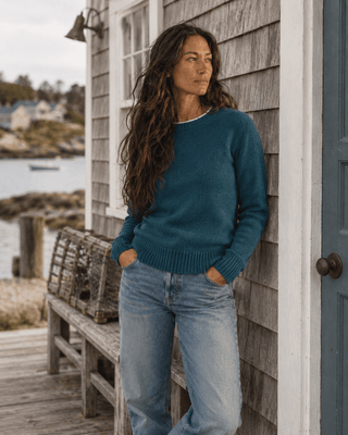 PENDLETON Relaxed Shetland Collection Crew Sweater - Deep Teal Heather - The Salty BabeSweaters