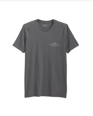 PENDLETON Vintage Stamp Logo Graphic Tee - Asphalt/Tan - The Salty Babemens