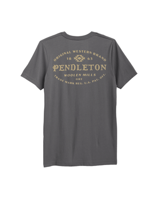 PENDLETON Vintage Stamp Logo Graphic Tee - Asphalt/Tan - The Salty Babemens