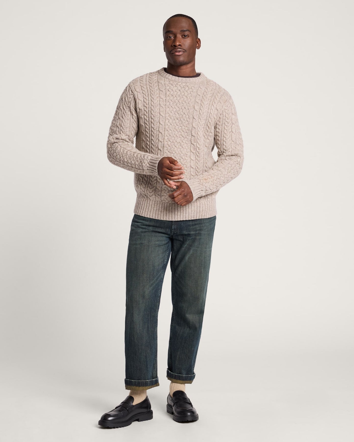 PENDLETON Wool Fisherman Sweater - Wheat Mix - The Salty Babemens