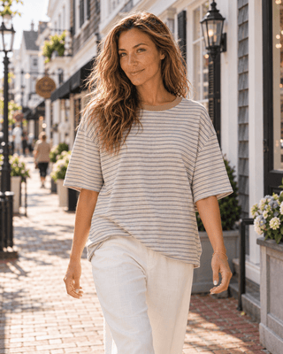 Pia Striped Oversized Tee - The Salty BabeTee Shirts