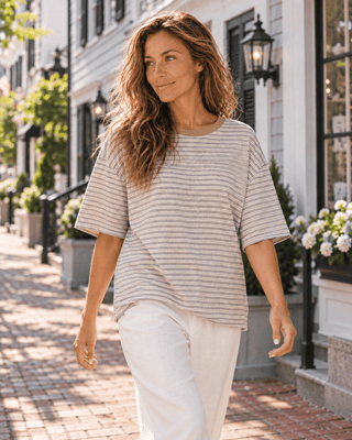 Pia Striped Oversized Tee - The Salty BabeTee Shirts