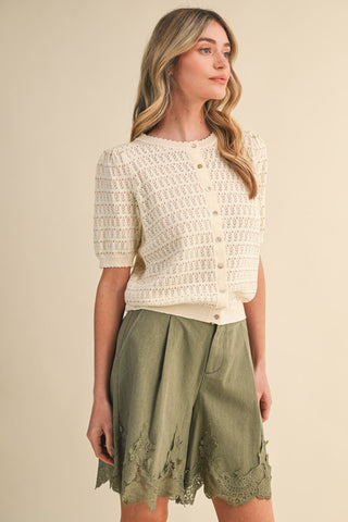 Pointelle Sunday Sweater - The Salty BabeTop