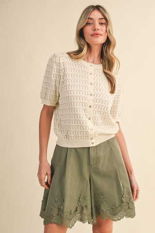 Pointelle Sunday Sweater - The Salty BabeTop