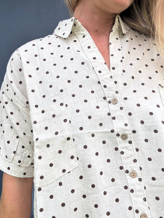 Polkas & Dots Button Up Shirt - The Salty BabeTop