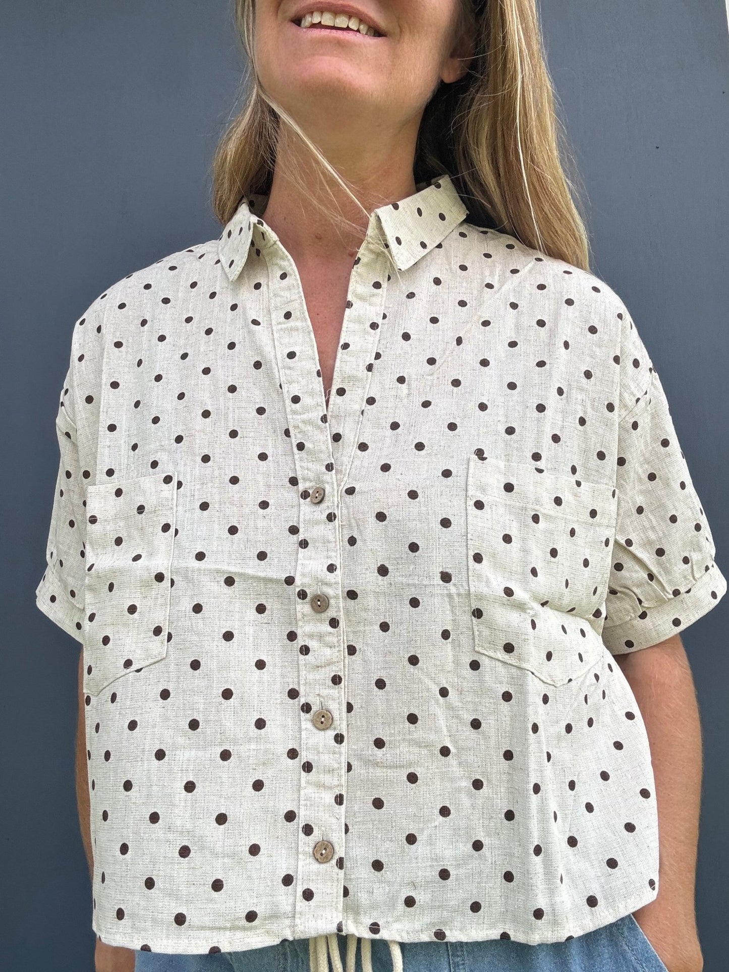 Polkas & Dots Button Up Shirt - The Salty BabeTop