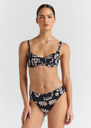 POOLSIDE PARADISO Jamaica High Cut Band Bikini Bottom - Black - The Salty BabeSwim Bottoms