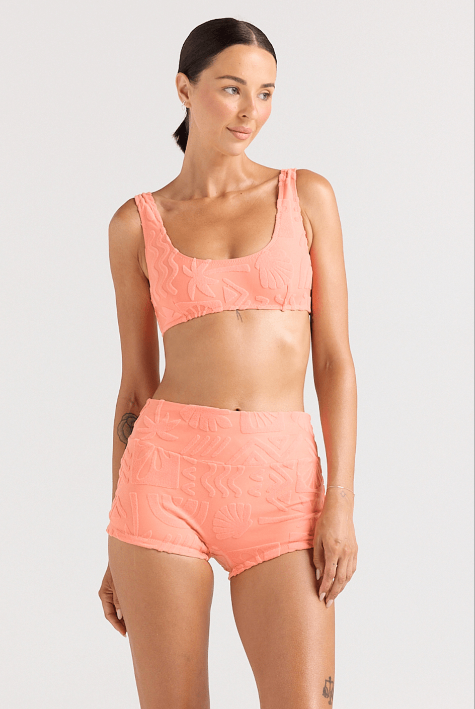 POOLSIDE PARADISO Mai Tai Crop Bikini Top - Coral - The Salty BabeSwim Tops