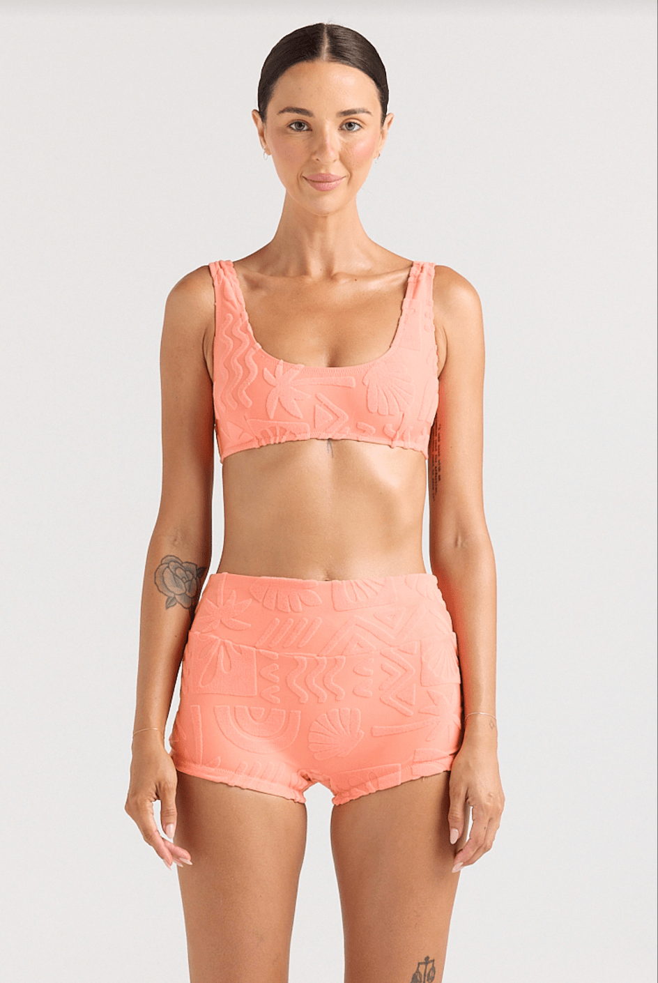 POOLSIDE PARADISO Mai Tai Crop Bikini Top - Coral - The Salty BabeSwim Tops