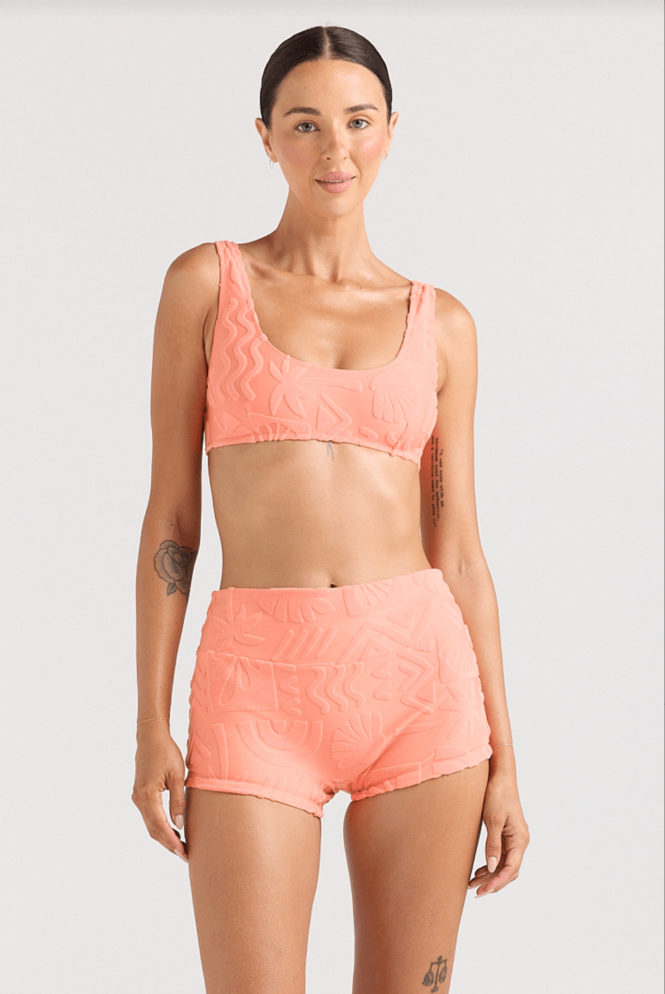 POOLSIDE PARADISO Mai Tai Shorty Bikini Bottom - Coral - The Salty BabeSwim Bottoms