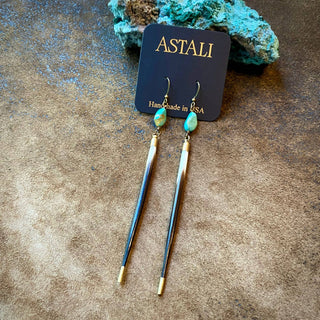 Porcupine Quill & Turquoise Earrings, Real Turquoise & Quill - The Salty BabeJewelry